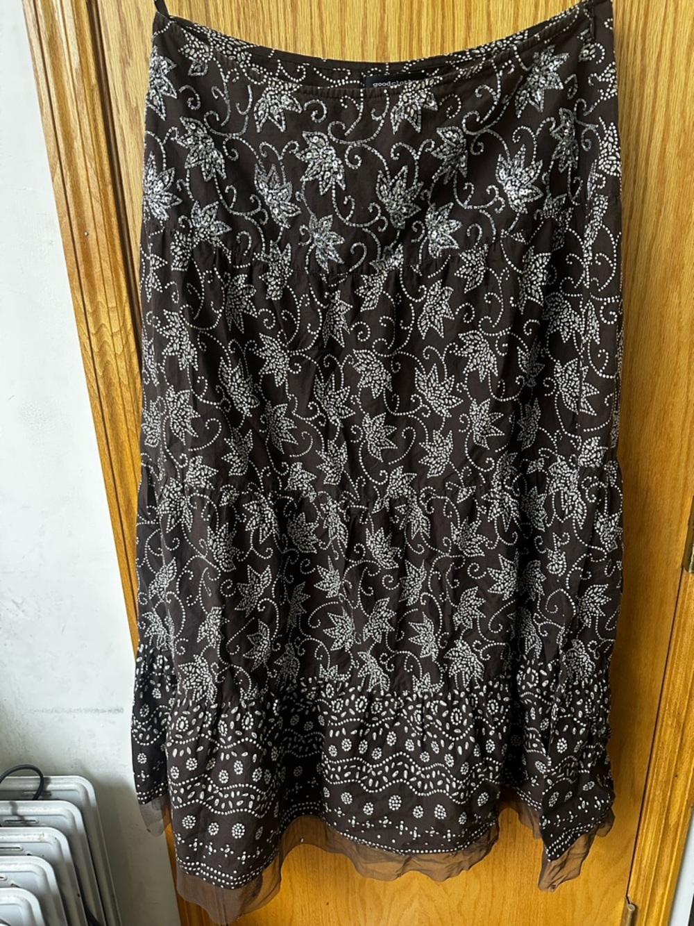 Women’s Brown Floral Tiered Skirt - Unbranded